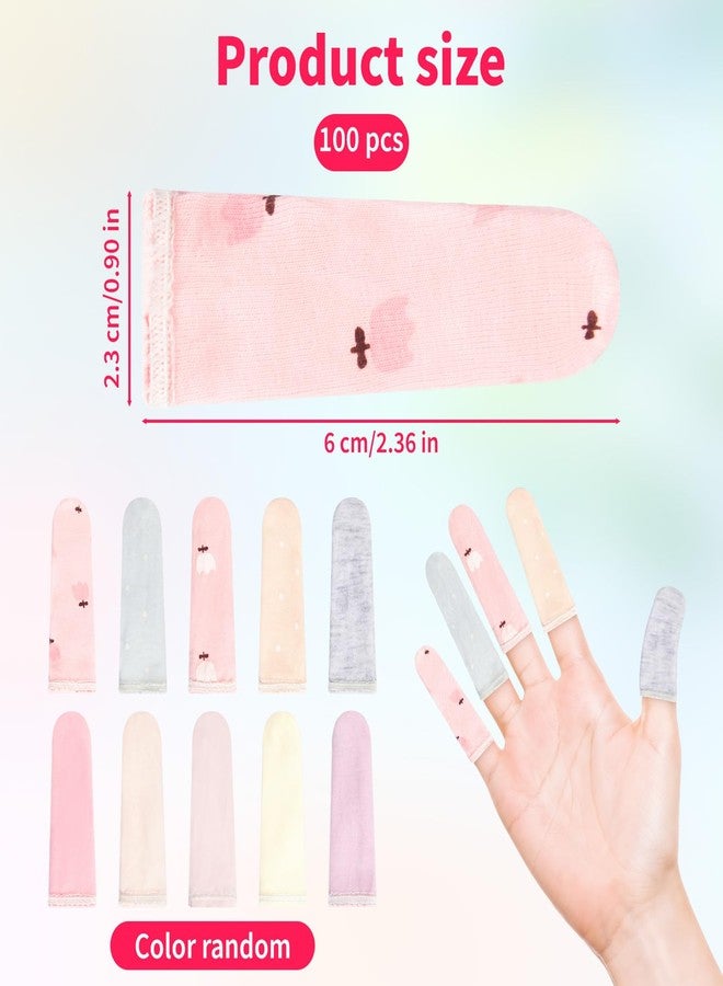 Notoke 100PCS Finger Cots Multicolor Cotton Finger Protectors Breathable Finger Toe Sleeves Thumb Cot Comfort Fingertips Protective Cushion Bandages Finger Tips Protector Color Random - Image 2